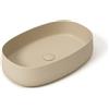 OLYMPIA CERAMICA Lavabo da appoggio Wave OLYMPIA CERAMICA ovale in ceramica 60X40 cm beige opaco piletta non inclusa