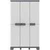 TERRY STORAGE Armadio alto Cab102A Arredo TERRY STORAGE in polipropilene, bianco e grigio scuro L 102 x H 172 x P 39 cm 3 ante, adatto per interno/esterno