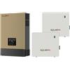 SOLARMG KIT inverter 6Kw monofase ibrido + doppia batteria ad accumulo 10,24 kw SOLAR MG Techline