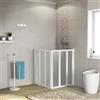 Leroy Merlin Box doccia angolare con porta pieghevole, L 76-80 cm x L 76-80 cm, H 100 cm, in vetro trasparente SP. 2 mm, profilo lucido bianco | Los