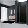 Leroy Merlin Porta doccia saloon L 97-101 cm x H 201.7 cm per nicchia in vetro fumè SP. 6 mm, profilo lucido cromo, serie Glam