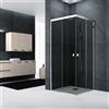 Leroy Merlin Porta doccia saloon L 77-81 cm x H 200 cm per nicchia in vetro trasparente SP. 6 mm, profilo satinato argento, serie Glam