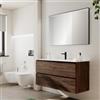 Leroy Merlin Mobile bagno con lavabo STEP L120 x H60 x P46 cm walnut in mdf cannettato 2 cassetti per vasca centrale