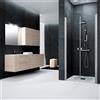 Leroy Merlin Porta doccia saloon L 117-121 cm x H 200 cm per nicchia in vetro trasparente SP. 6 mm, profilo satinato argento, serie Glam