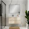 Leroy Merlin Mobile bagno da fissare con lavabo L 100 x H 55 x P 45 cm avorio opaco in mdf 2 cassetti per vasca a sinistra QUADRA