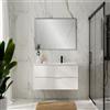 Leroy Merlin Mobile bagno da fissare con lavabo L 100 x H 55 x P 45 cm bianco opaco in mdf 2 cassetti per vasca a destra QUADRA