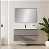 Leroy Merlin Mobile bagno con lavabo Step L120 x H60 x P46 cm, taupe opaco in mdf 2 cannettato cassetti per vasca centrale