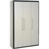 GAROFALO Armadio per scope Thetris Eco GAROFALO in resina, grigio antracite L 102 x H 168.8 x P 39 cm 3 ante, adatto per esterno riparato