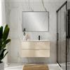 Leroy Merlin Mobile bagno da fissare con lavabo L 100 x H 55 x P 45 cm avorio opaco in mdf 2 cassetti per vasca a destra QUADRA