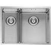 PYRAMIS Lavello sottotop 2 vasche in inox argento PYRAMIS Low Divide L 44 x L 58 cm