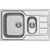 DELINIA Lavello integrato 1.5 vasche in inox argento DELINIA Athena L 50 x L 79 cm, sgocciolatoio a destra
