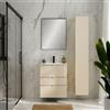 Leroy Merlin Mobile Quadra L60 H73 P45 avorio opaco laccato 3 cassetti a chiusura ammortizzata e lavabo in ceramica vasca centrale