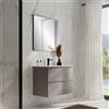 Leroy Merlin Mobile bagno con lavabo STEP L80 x H60 x P46 cm taupe opaco in mdf cannettato 2 cassetti per vasca centrale