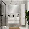 Leroy Merlin Mobile bagno da fissare con lavabo L 100 x H 55 x P 45 cm bianco opaco in mdf 2 cassetti per vasca centrale QUADRA