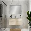 Leroy Merlin Mobile bagno da fissare con lavabo L 100 x H 55 x P 45 cm avorio opaco in mdf 2 cassetti per vasca centrale QUADRA