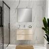 Leroy Merlin Mobile bagno da fissare con lavabo L 80 x H 55 x P 45 cm avorio opaco in mdf 2 cassetti per vasca centrale QUADRA