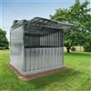 SAPIL Chiosco in acciaio 2.7 x 2.7 m, superficie esterna 7.42 m² e spessore parete 40 mm, senza pavimento porta a due ante, SAPIL Daikiri