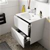 Leroy Merlin Mobile bagno con lavabo STEP L60 x H60 x P46 cm bianco opaco in mdf cannettato 2 cassetti per vasca centrale