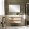 Leroy Merlin Mobile Linea L100 H55 P45 in laminato rovere natura 2 cassetti a chiusura ammortizzata e lavabo ceramica vasca SX