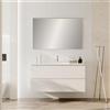 Leroy Merlin Mobile bagno con lavabo STEP L120 x H60 x P46 cm bianco opaco in mdf 2 cassetti per vasca centrale