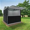 SAPIL Chiosco in acciaio grigio 2.7 x 2.7 m, superficie esterna 7.42 m² e spessore parete 60 mm, senza pavimento porta a due ante, SAPIL Cuba antracite