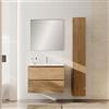 Leroy Merlin Mobile bagno con lavabo STEP L80 x H60 x P46 cm oak in mdf 2 cassetti per vasca centrale