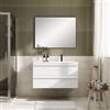 Leroy Merlin Mobile Linea L100 H55 P45 laccato bianco opaco 2 cassetti a chiusura ammortizzata e lavabo in ceramica vasca DX