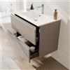 Leroy Merlin Mobile bagno con lavabo STEP L80 x H60 x P46 cm taupe opaco in mdf 2 cassetti per vasca centrale