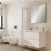 Leroy Merlin Mobile bagno con lavabo Step L80 x H60 x P46 cm, bianco opaco in mdf 2 cassetti per vasca centrale