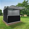 SAPIL Chiosco in acciaio grigio 2.7 x 2.7 m, superficie esterna 7.42 m² e spessore parete 60 mm, senza pavimento porta a due ante, SAPIL Cuba con mensola antracite