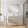 Leroy Merlin Mobile Pull L100 H55 P45 taupe opaco laccato 2 cassetti a chiusura ammortizzata e lavabo in ceramica vasca centrale, piedini non inclusi