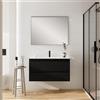 Leroy Merlin Mobile Pull L100 H55 P45 grafite opaco laccato 2 cassetti a chiusura ammortizzata e lavabo in ceramica vasca centrale, piedini non inclusi