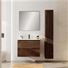 Leroy Merlin Colonna per mobile bagno Step L30 x H180 x P32 con 1 anta reversibile a chiusura ammortizzata,in Mdf marrone walnut opaco cannettato