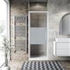 Leroy Merlin Porta doccia battente L 72-76 cm x H 195 cm per nicchia in vetro smerigliato SP. 6 mm, profilo opaco bianco, serie Record