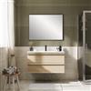 Leroy Merlin Mobile bagno da fissare con lavabo LINEA L 100 x H 55 x P 45 cm rovere natura 2 cassetti per vasca centrale effetto legno