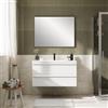 Leroy Merlin Mobile Linea L100 H55 P45 laccato bianco opaco 2 cassetti a chiusura ammortizzata e lavabo in ceramica vasca centrale
