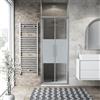 Leroy Merlin Porta doccia saloon L 82-86 cm x H 195 cm per nicchia in vetro smerigliato SP. 6 mm, profilo lucido cromo, serie Record