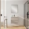Leroy Merlin Mobile Pull L60 H55 P45 bianco opaco laccato 2 cassetti a chiusura ammortizzata e lavabo in ceramica vasca centrale, piedini non inclusi