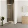 Leroy Merlin Porta doccia pieghevole L 75-80 cm x H 190 cm per nicchia in vetro trasparente SP. 6 mm, profilo lucido cromo, serie Verve