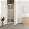 Leroy Merlin Porta doccia pieghevole L 85-90 cm x H 190 cm per nicchia in vetro trasparente SP. 6 mm, profilo lucido cromo, serie Verve