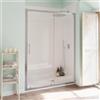 SANYCCES Porta doccia scorrevole L 96-100 cm x H 190 cm per nicchia in vetro trasparente SP. 6 mm, profilo lucido cromo, serie Bilbao