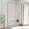 SANYCCES Porta doccia scorrevole L 106-110 cm x H 190 cm per nicchia in vetro trasparente SP. 6 mm, profilo lucido cromo, serie Bilbao