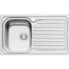 DELINIA Lavello integrato 1 vasca in inox argento DELINIA Amaltia L 50 x L 86 cm, sgocciolatoio a destra