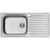 PYRAMIS Lavello integrato 1 vasca in inox argento PYRAMIS Amaltia Plus L 50 x L 100 cm, sgocciolatoio a destra