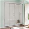 SANYCCES Porta doccia scorrevole L 156-160 cm x H 190 cm per nicchia in vetro trasparente SP. 6 mm, profilo lucido cromo, serie Bilbao