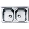 Franke Lavello sottotop 2 vasche in inox argento FRANKE Onda Line L 50 x L 86 cm