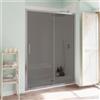 SANYCCES Porta doccia scorrevole L 156-160 cm x H 190 cm per nicchia in vetro fumè SP. 6 mm, profilo lucido cromo, serie Bilbao