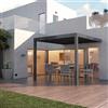 Leroy Merlin Pergola bioclimatica addossata 3x3 m in alluminio colore grigio - Spell