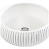 CIPI Lavabo da appoggio bianco sporco CIPI tondo in cemento bianco opaco piletta non inclusa