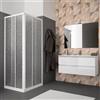 NOVELLINI Box doccia angolare con porta scorrevole, acrilico smerigliato 1.4 mm, L 78 cm x L 78 cm, H 185 cm, bianco Opale